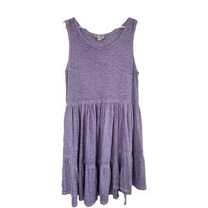 Saturday Sunday Anthropologie Lavender Tiered Dress Sz Large Petite